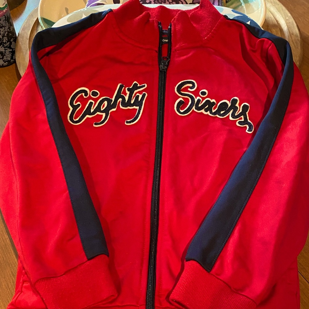 Gap Kids Sports “Eighty Sixers” Jacket Fleece Zippered Front SZ 6/7 - Small